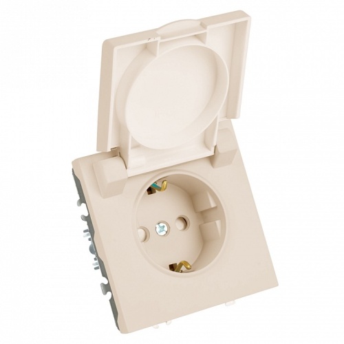 Розетка с заземлением и со шторкой, с крышкой Stekker Эмили 49907 в Нижнем Новгороде фото 7