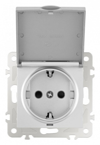 Розетка влагозащищенная с заземлением и со шторкой с крышкой Arte Milano am-206 206.41-1.silver в Нижнем Новгороде фото 7