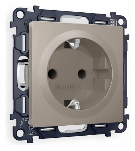Розетка с заземлением и со шторкой, без рамки Ambrella Volt ALFA MA367010 в Нижнем Новгороде
