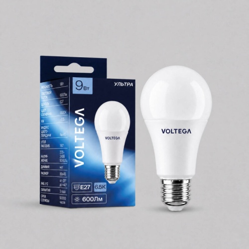 Лампа светодиодная Voltega Simple E27 9Вт 6500K 3150 в Нижнем Новгороде фото 4