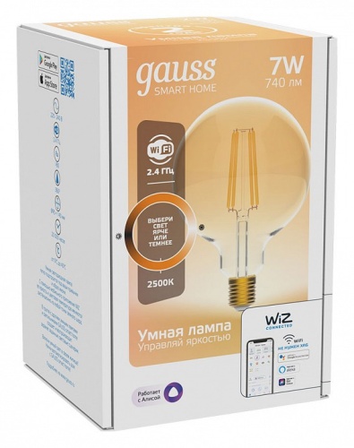 Лампа светодиодная с управлением через Wi-Fi Gauss Smart Home E27 7Вт 2500K 1320112 в Нижнем Новгороде фото 4