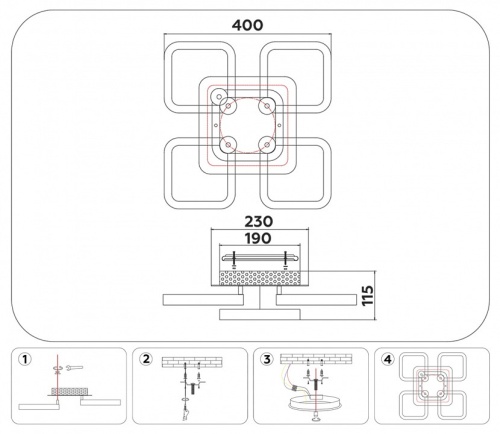 Потолочная люстра Ambrella Light FA FA3861 в Нижнем Новгороде фото 4