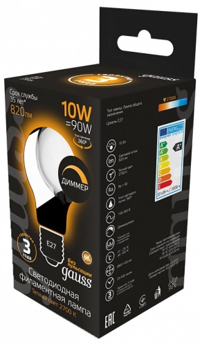 Лампа светодиодная Gauss 1022 E27 10Вт 2700K 102202110-D в Нижнем Новгороде фото 4