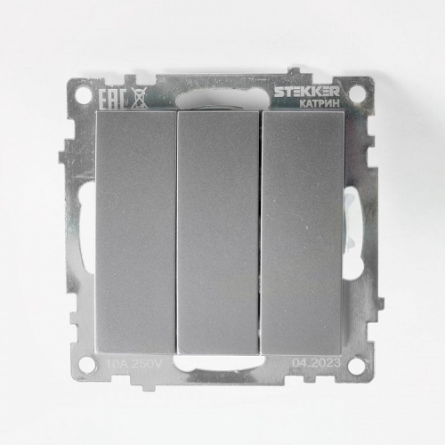Выключатель трехклавишный без рамки Stekker Катрин 49173 в Нижнем Новгороде фото 2