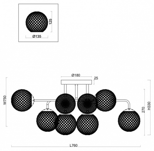 Потолочная люстра Freya Navel FR8016PL-08BBS в Нижнем Новгороде фото 2