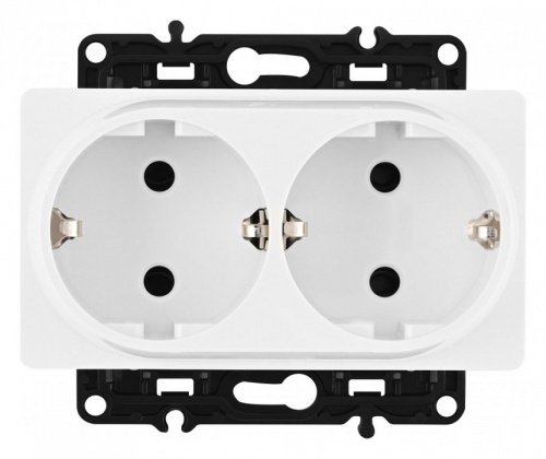 Розетка двойная с заземлением, без рамки Arte Milano am-217 217.40-2.white в Нижнем Новгороде