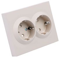 Розетка двойная без заземления и со шторкой, без рамки Stekker Мия 50915 в Нижнем Новгороде