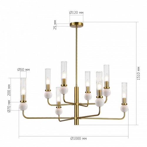 Люстра на штанге ST-Luce MEDEA SL1244.303.08 в Нижнем Новгороде фото 3