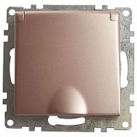 Розетка с заземлением и со шторкой, без рамки с крышкой Stekker Катрин 39594 в Нижнем Новгороде