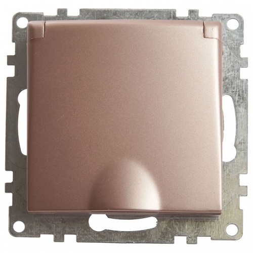 Розетка с заземлением и со шторкой, без рамки с крышкой Stekker Катрин 39594 в Нижнем Новгороде