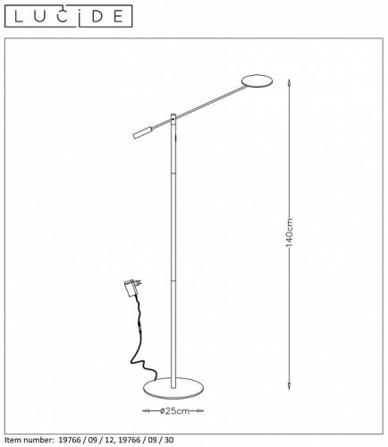 Торшер Lucide Anselmo 19766/09/12 в Нижнем Новгороде фото 6