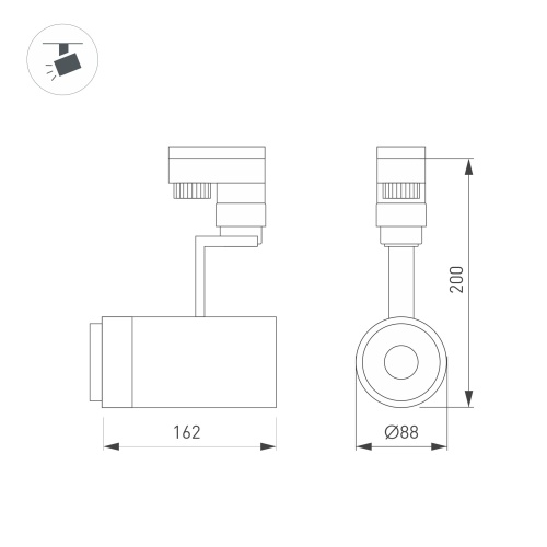 Светильник LGD-ZEUS-2TR-R88-20W Warm3000 (BK, 20-60 deg, 230V) (Arlight, IP20 Металл, 5 лет) в Гагарине фото 4