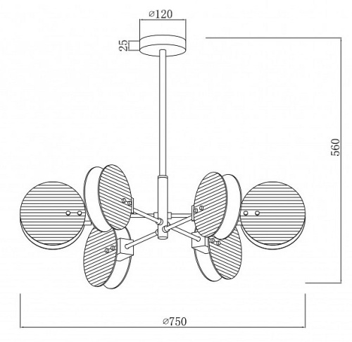 Люстра на штанге iLamp Panorama 15598-6 SN+CL в Нижнем Новгороде фото 2