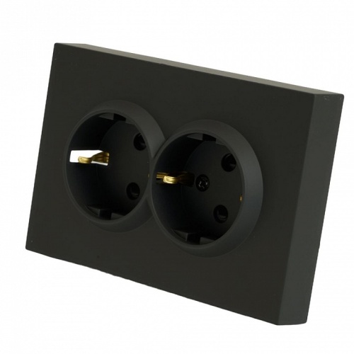 Розетка двойная с заземлением и со шторкой Stekker Эмили 49856 в Нижнем Новгороде фото 5