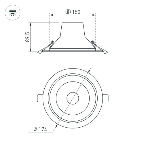 Светильник LTD-LEGEND-R175-20W Warm3000 (WH, 50 deg) (Arlight, IP20 Металл, 3 года) в Новой Ляле фото 5