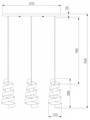 Подвесной светильник Eurosvet Storm 50058/3 серебро в Нижнем Новгороде фото 4
