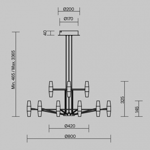 Подвесная люстра Maytoni Arana MOD401PL-L108BS3K в Нижнем Новгороде фото 4