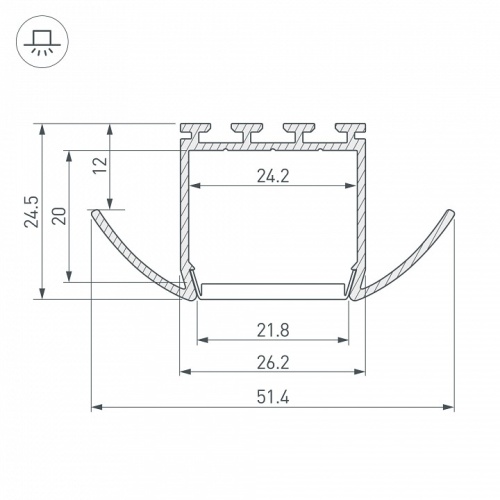 Профиль встраиваемый Arlight PLS-LOCK-H25-FA-2000 ANOD 016444 в Нижнем Новгороде фото 2