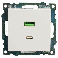 Розетка 2хUSB type A и C без рамки Stekker Катрин 50051 в Нижнем Новгороде