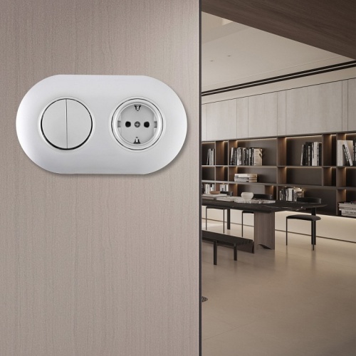 Блок с розеткой и выключателем Arte Milano SET08-2 SET08-2-40-1-30-2 silver в Нижнем Новгороде фото 2