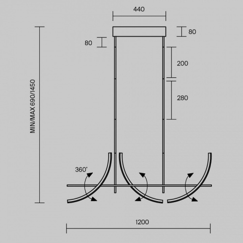 Светильник на штанге Maytoni Wabi MOD428PL-L20BK в Нижнем Новгороде фото 5