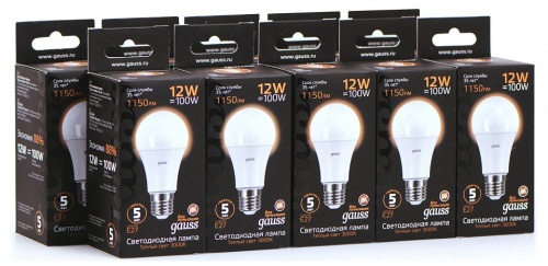 Лампа светодиодная Gauss  E27 12Вт 3000K 102502112 в Нижнем Новгороде фото 2