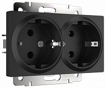 Розетка двойная с заземлением, без рамки Werkel черный матовый W1172008 в Нижнем Новгороде