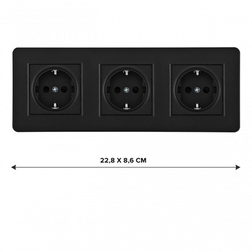Розетка с заземлением и со шторкой Arte Milano SET16-3 SET16-3-40-1x3 black в Нижнем Новгороде фото 2