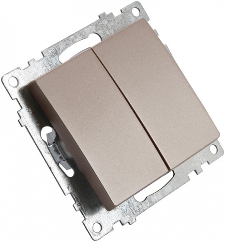 Выключатель двухклавишный без рамки Stekker Катрин 39592 в Нижнем Новгороде фото 5