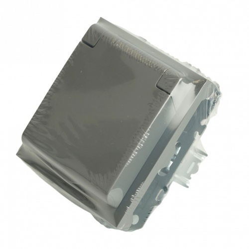 Розетка с заземлением и со шторкой, с крышкой Stekker Эмили 49959 в Нижнем Новгороде фото 10