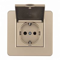 Розетка с заземлением и шторкой, с крышкой Arte Milano SET16-1 SET16-1-41-1 shampan в Нижнем Новгороде