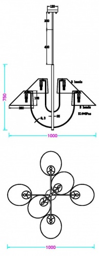 Люстра на штанге MyFar Lukas MR2390-6C в Нижнем Новгороде фото 5