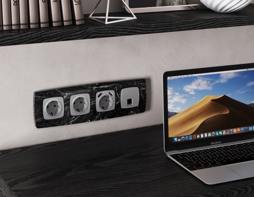 Розетка Ethernet RJ-45 и со шторками, без рамки Ambrella Volt OMEGA MO512005 в Нижнем Новгороде фото 3