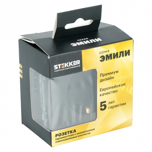 Розетка с заземлением и со шторкой, без рамки Stekker Эмили 50251 в Нижнем Новгороде фото 7
