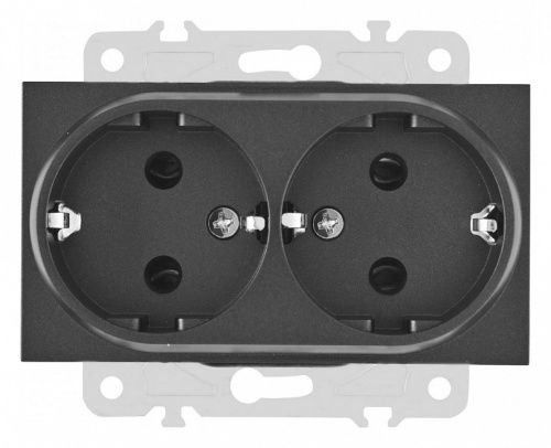 Розетка двойная с заземлением, без рамки Arte Milano am-203 203.40-2.black в Нижнем Новгороде