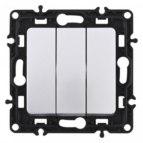 Выключатель трехклавишный без рамки Arte Milano 217 217.30-3.silver в Нижнем Новгороде