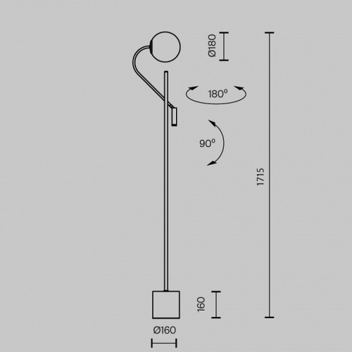 Торшер с подсветкой Maytoni Fly MOD230FL-01B в Нижнем Новгороде фото 4