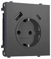 Розетка с заземлением и со шторкой и 2хUSB type A и C, без рамки Ambrella Volt MS MS660010 в Нижнем Новгороде