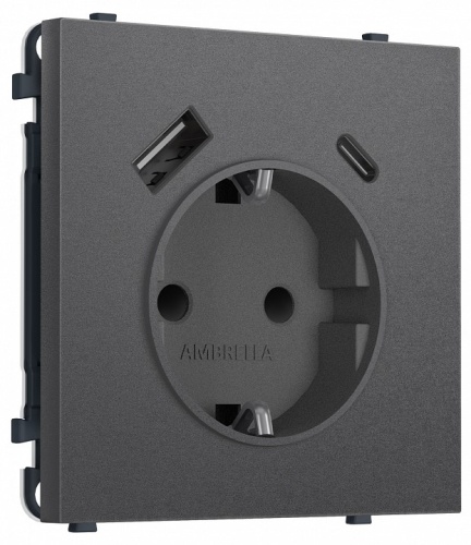 Розетка с заземлением и со шторкой и 2хUSB type A и C, без рамки Ambrella Volt MS MS660010 в Нижнем Новгороде