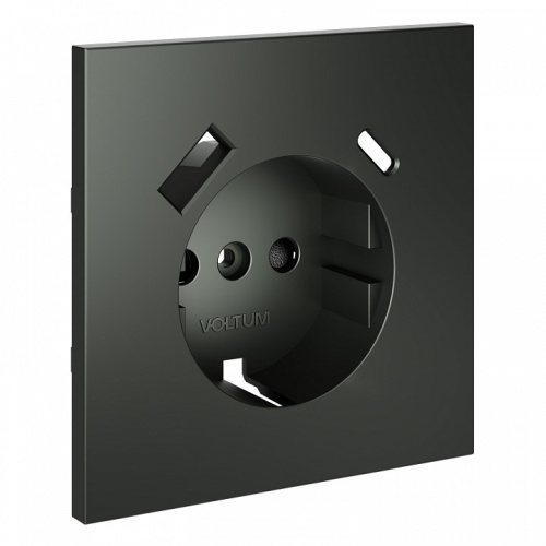 Накладка для розетки с заземлением и со шторками и 2хUSB type A и C Voltum S70 VLS001006 в Нижнем Новгороде фото 3