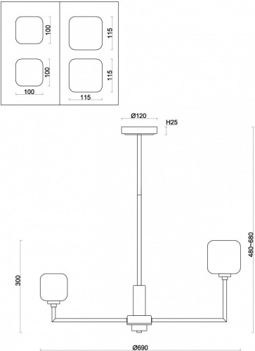 Люстра на штанге Freya Tender FR5373CL-06BS в Нижнем Новгороде фото 5