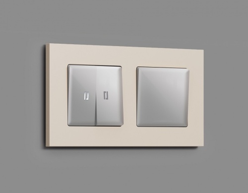 Выключатель проходной двухклавишный с подсветкой Ambrella Volt ALFA MA404035 в Нижнем Новгороде фото 4