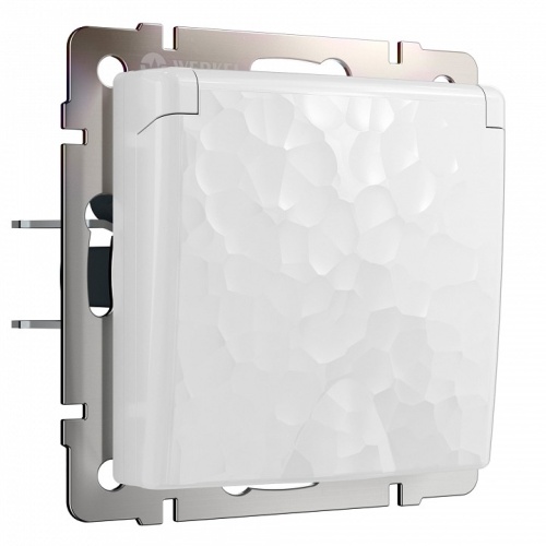 Розетка влагозащищенная с заземлением и со шторками, без рамки Werkel Hammer белый W1271201 в Нижнем Новгороде