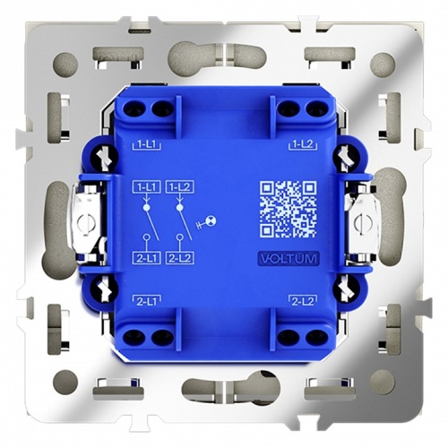Выключатель двухклавишный с подсветкой без рамки Voltum S70 VLS020205 в Нижнем Новгороде фото 2