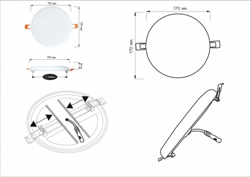 Встраиваемый светильник Arte Lamp Prior A7983PL-1WH в Симферополе фото 2