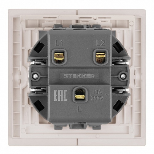 Выключатель двухклавишный без рамки Stekker Мия 50473 в Нижнем Новгороде фото 5