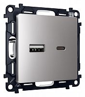 Розетка 2хUSB type A и C без рамки Ambrella Volt ALFA MA511010 в Нижнем Новгороде