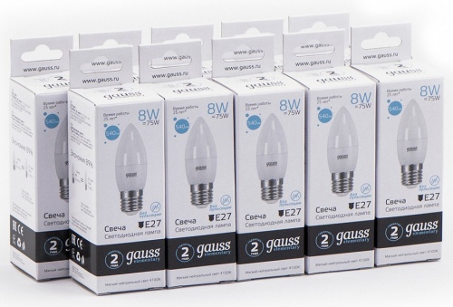 Лампа светодиодная Gauss 332 E27 8Вт 4100K 33228 в Нижнем Новгороде фото 6