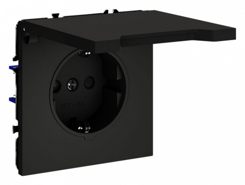 Розетка с заземлением и со шторкой, без рамки с крышкой Voltum S70 VLS040308 в Нижнем Новгороде