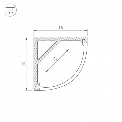 Профиль накладной угловой внутренний Arlight ARH-KANT-H16-2000 ANOD 016178 в Нижнем Новгороде фото 2
